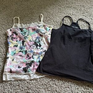 Maurices Floral and Black Tank Tops